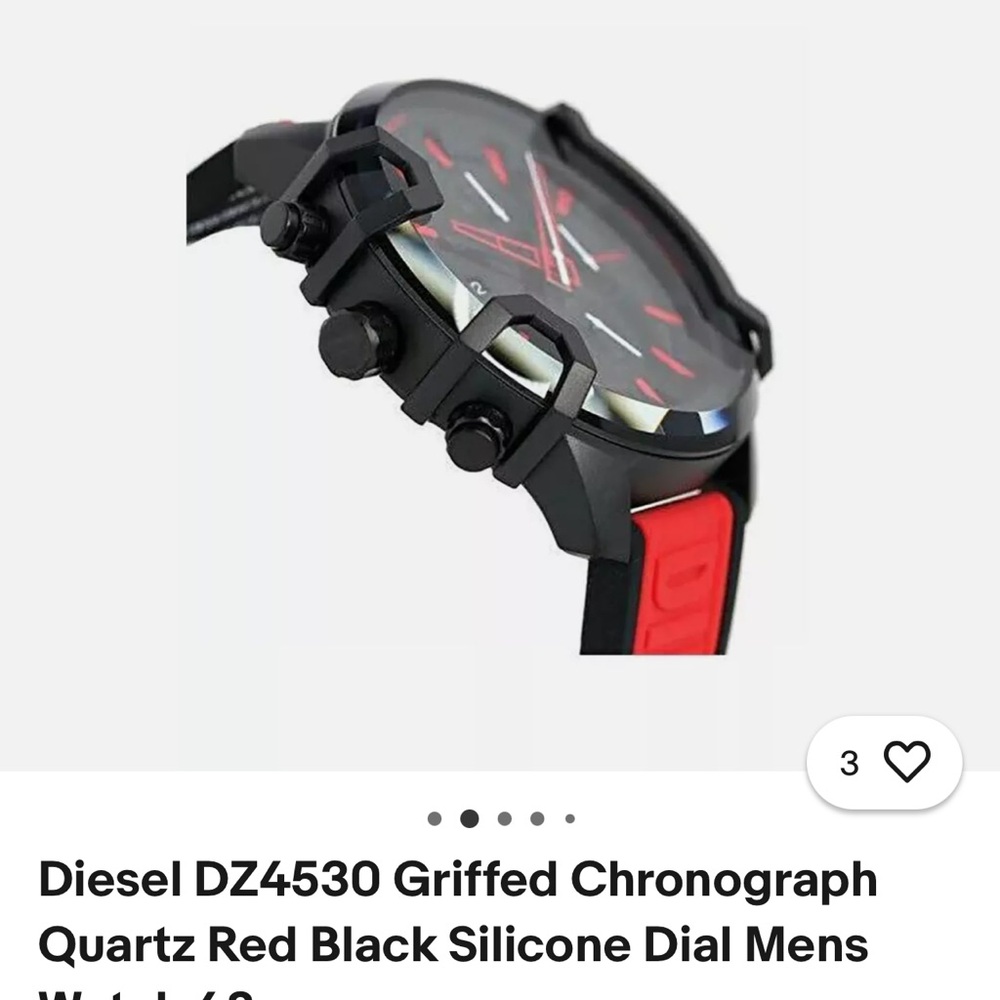 Diesel Dual-Tone Black and Red Chronograph - Picture 4 of 5